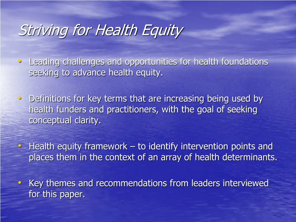 striving for health equity 1