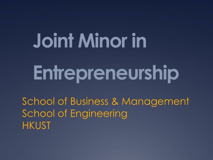 joint minor in entrepreneurship