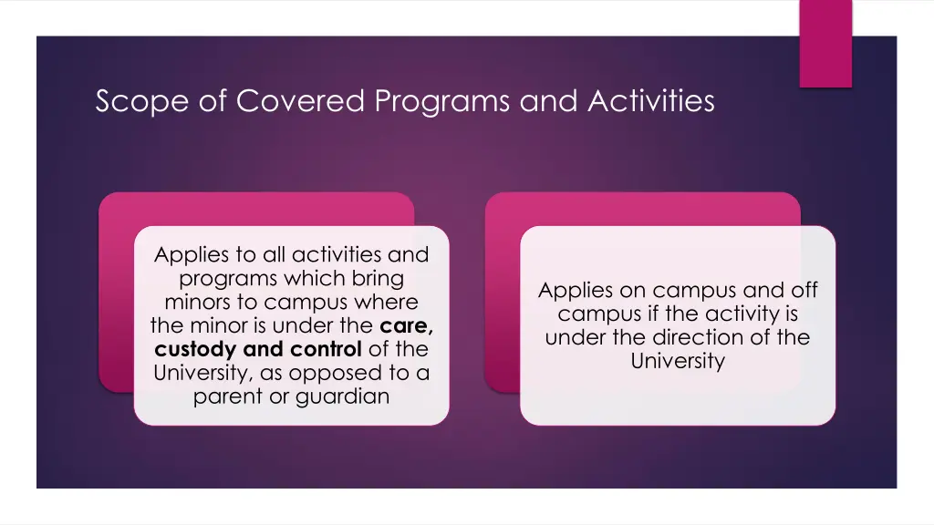 scope of covered programs and activities