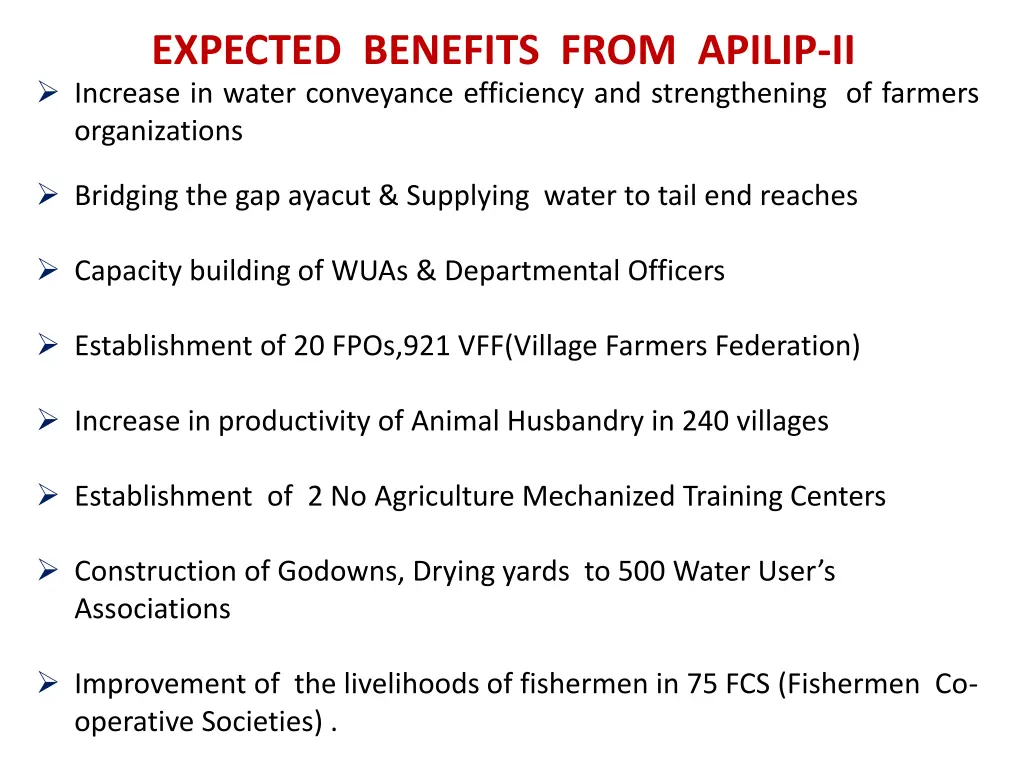 expected benefits from apilip ii increase