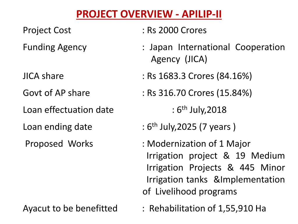 project overview apilip ii