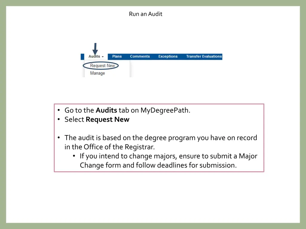 run an audit 1