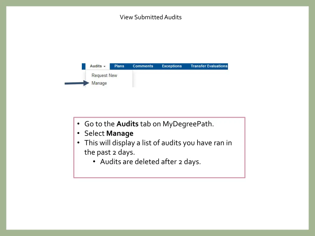 view submitted audits 1