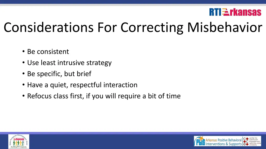 considerations for correcting misbehavior