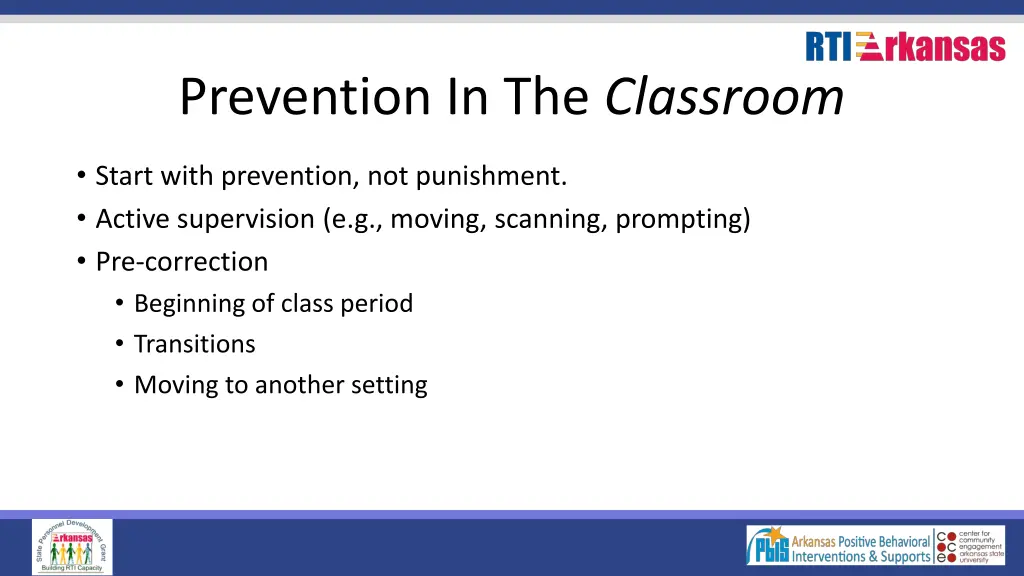 prevention in the classroom