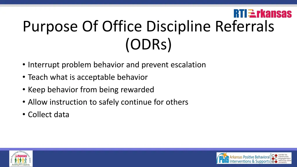 purpose of office discipline referrals odrs