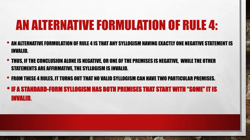 an alternative formulation of rule 4