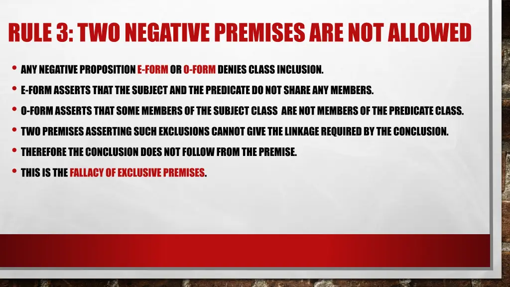 rule 3 two negative premises are not allowed