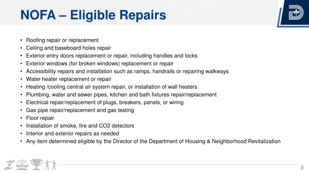 nofa eligible repairs