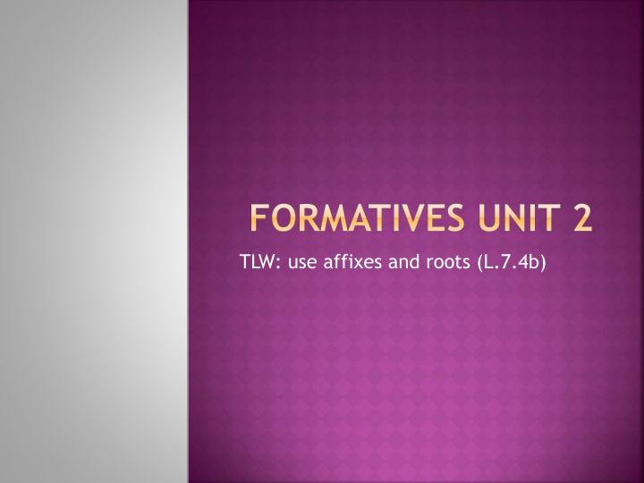 formatives unit 2