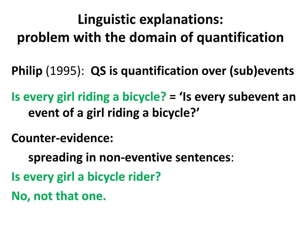 linguistic explanations problem with the domain