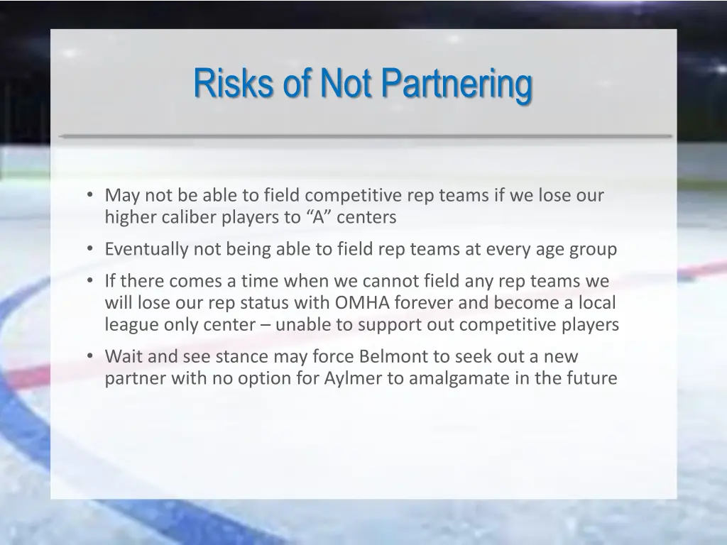 risks of not partnering