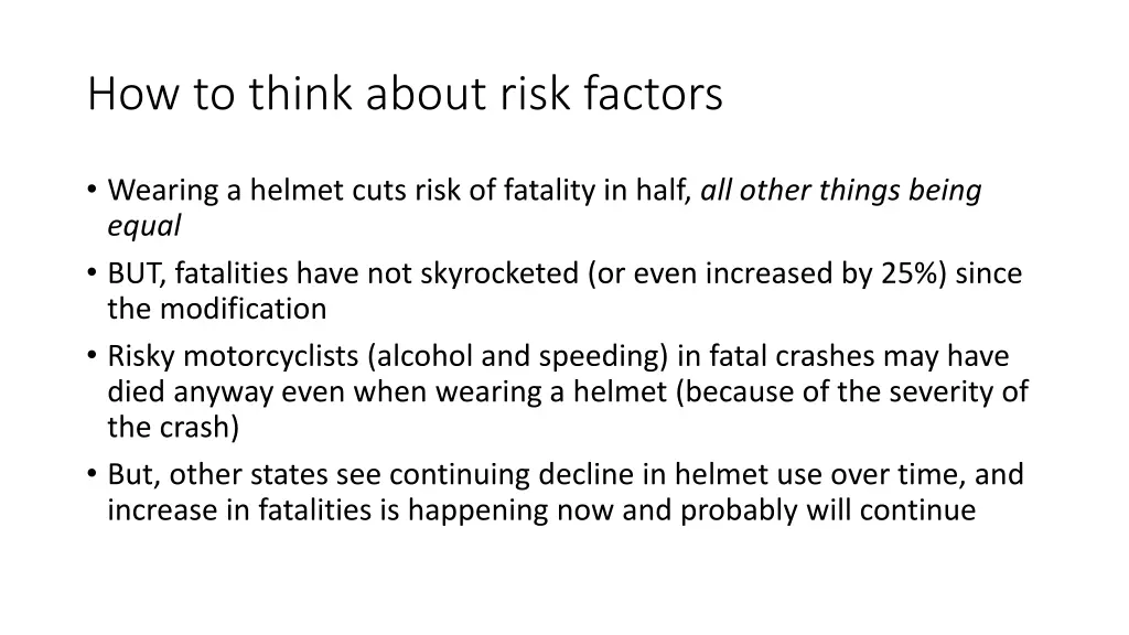 how to think about risk factors