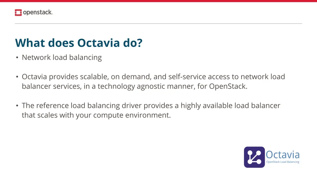 what does octavia do network load balancing