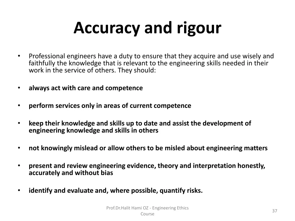 accuracy and rigour