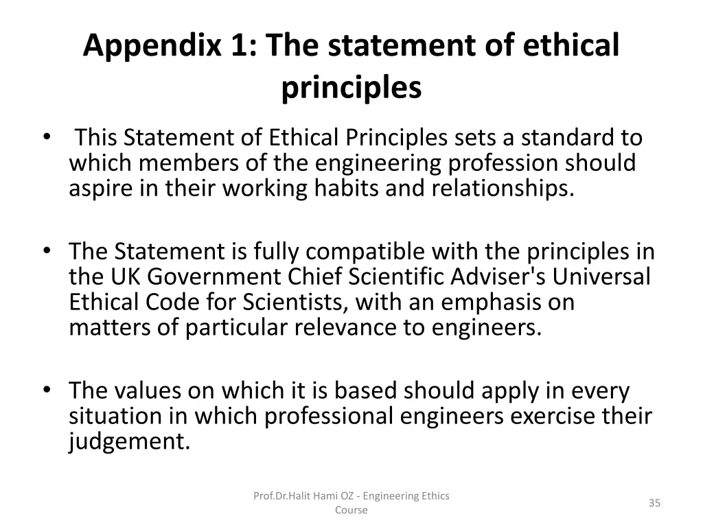 appendix 1 the statement of ethical principles 1