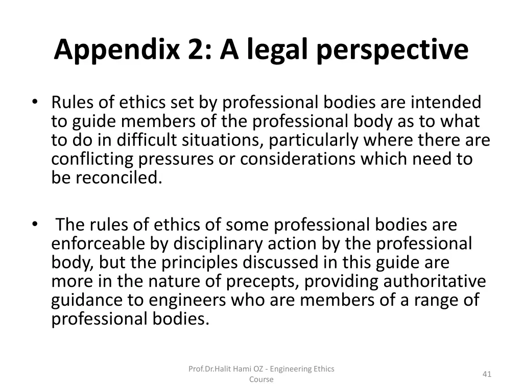 appendix 2 a legal perspective