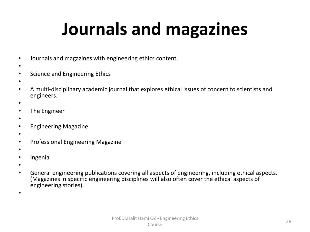 journals and magazines