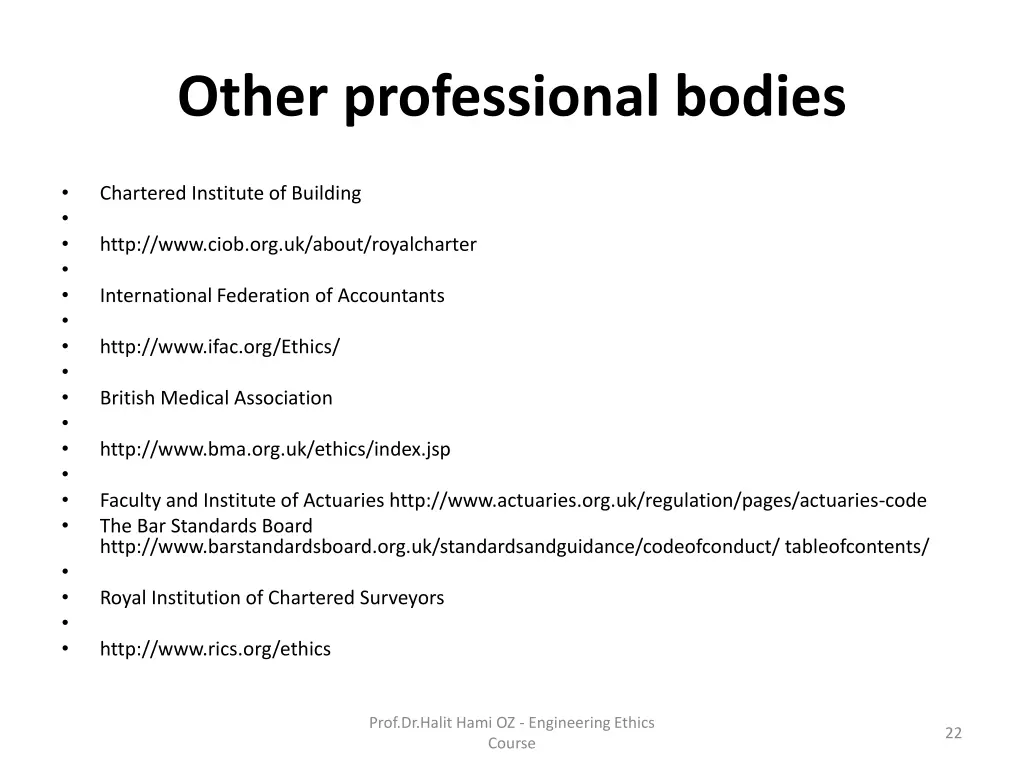 other professional bodies 1