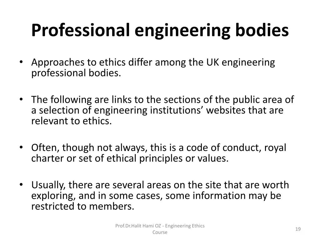 professional engineering bodies