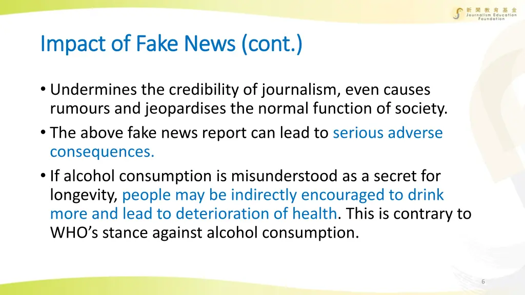 impact of fake news cont impact of fake news cont