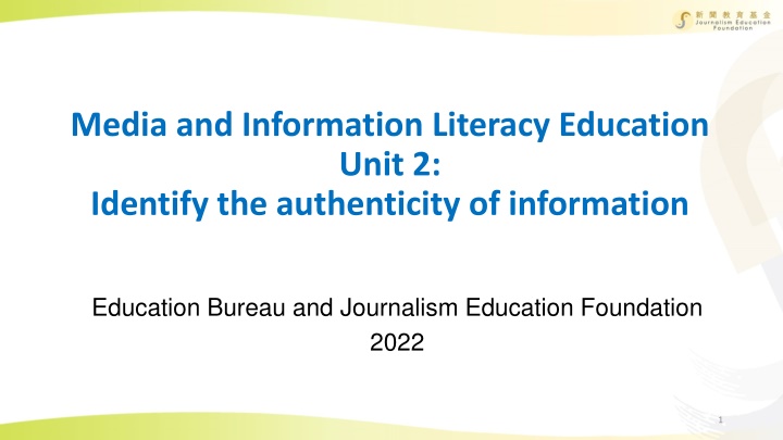 media and information literacy education unit