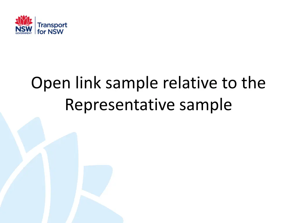 open link sample relative to the representative