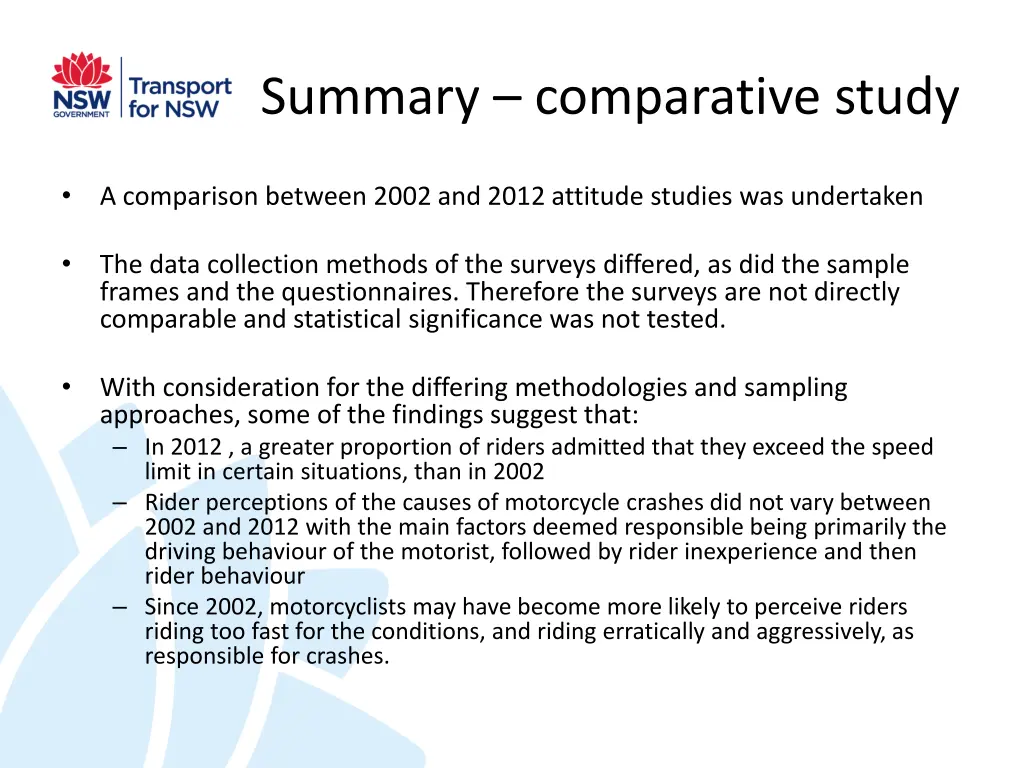 summary comparative study