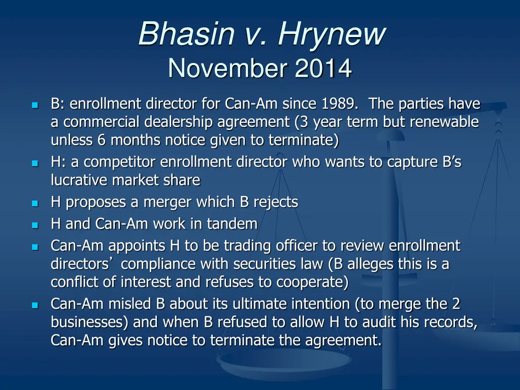 bhasin v hrynew november 2014