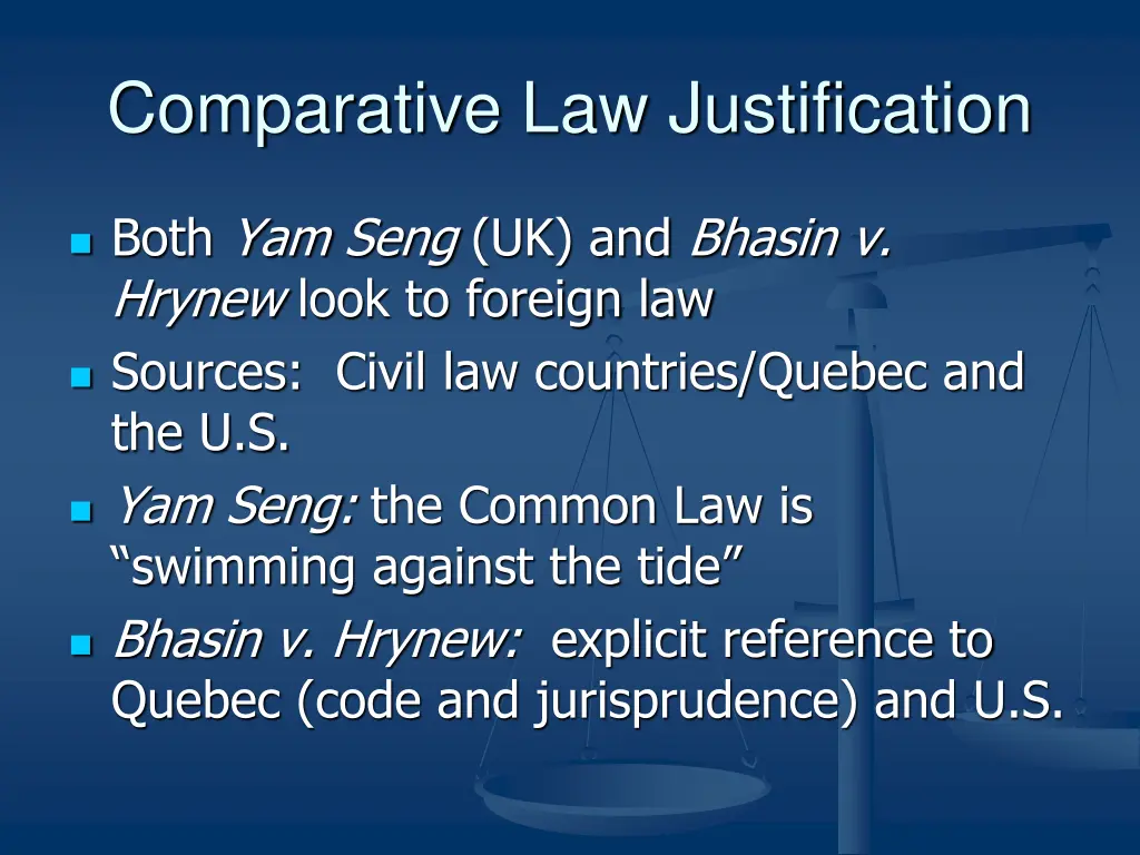 comparative law justification