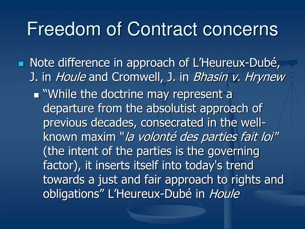 freedom of contract concerns