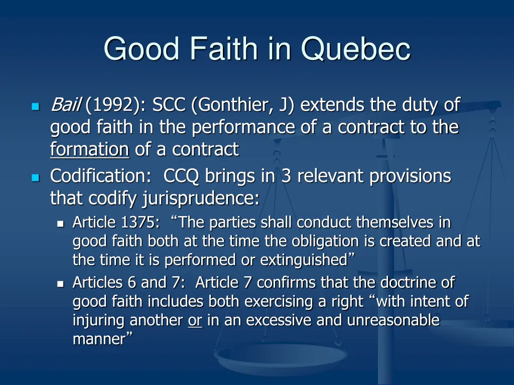 good faith in quebec 2