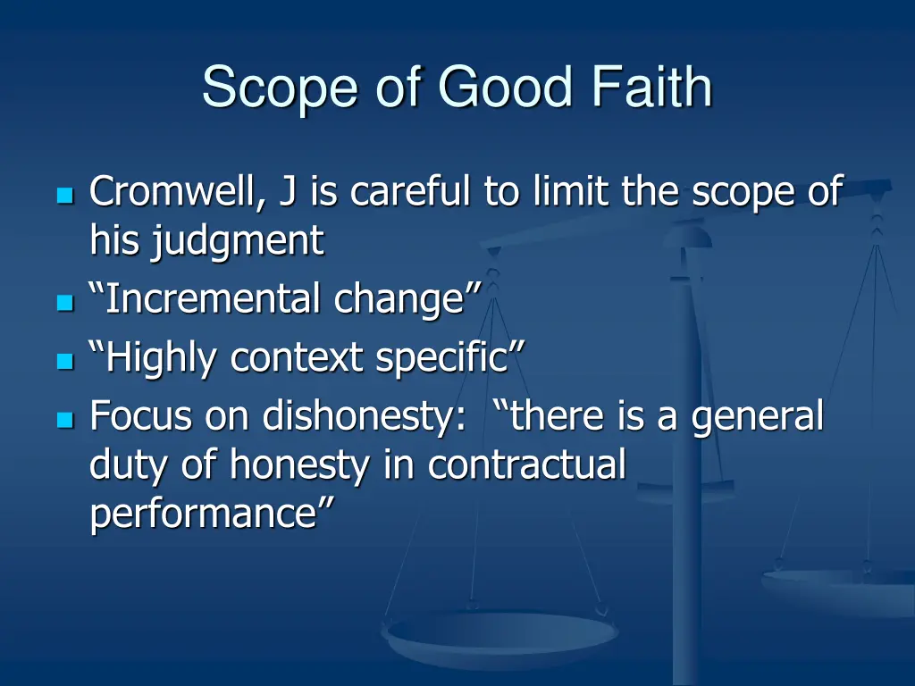 scope of good faith