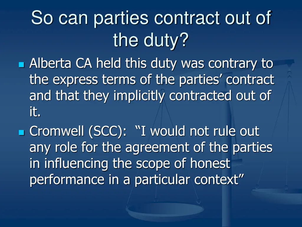 so can parties contract out of the duty alberta