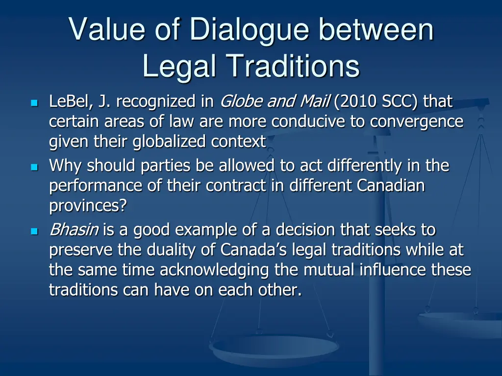 value of dialogue between legal traditions