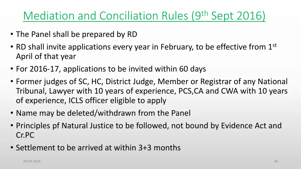 mediation and conciliation rules 9 th sept 2016