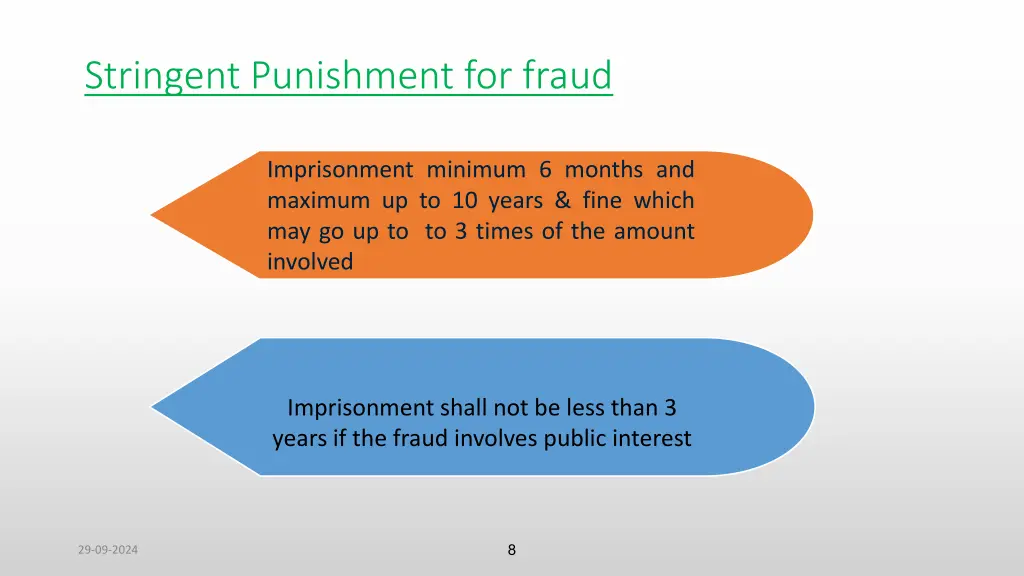 stringent punishment for fraud