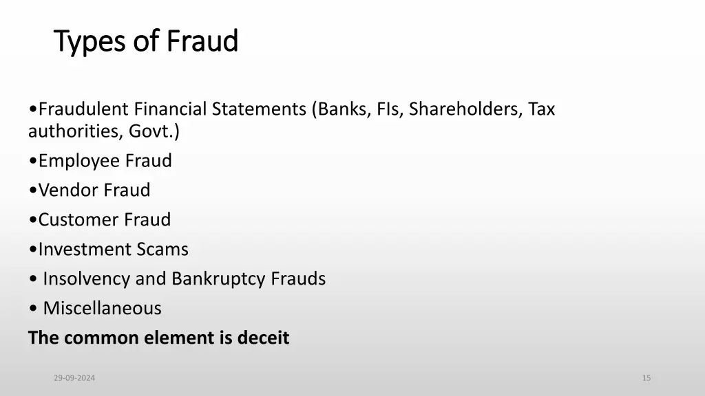 types of fraud types of fraud