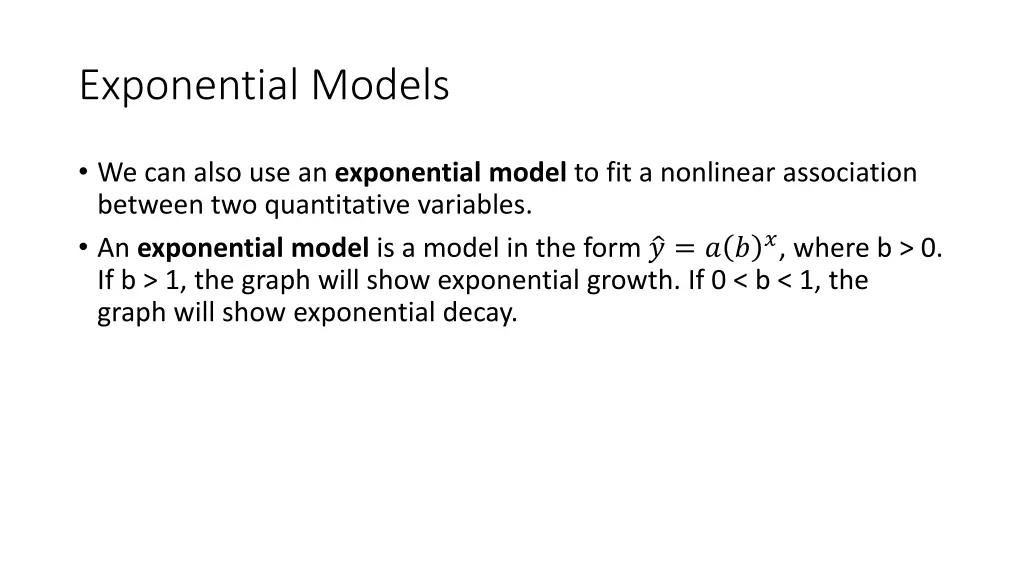 exponential models