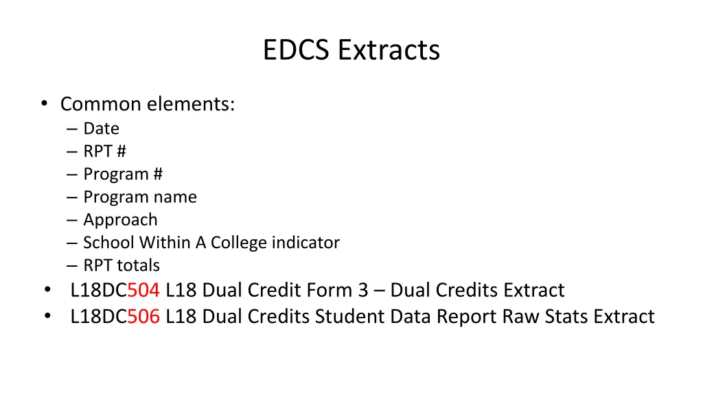 edcs extracts 1