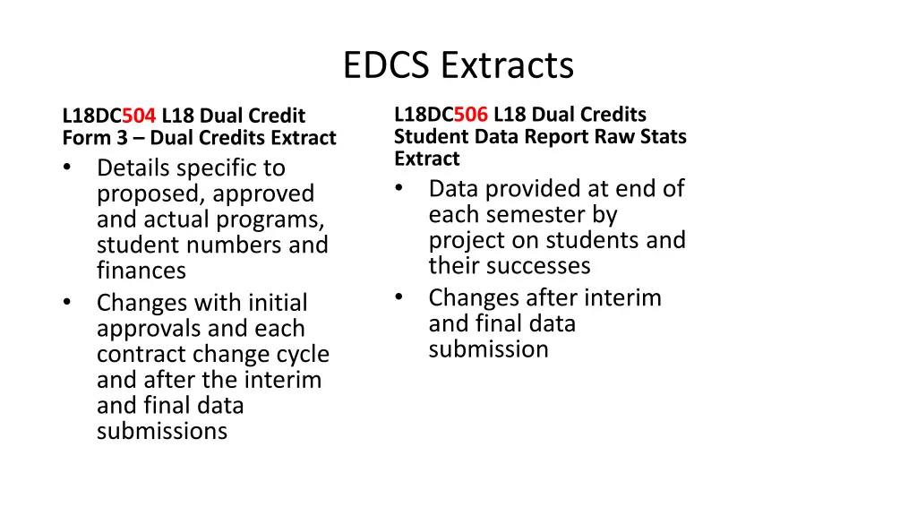 edcs extracts 2