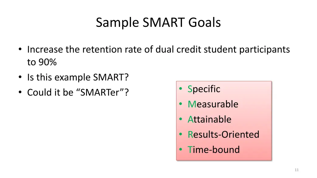 sample smart goals 1