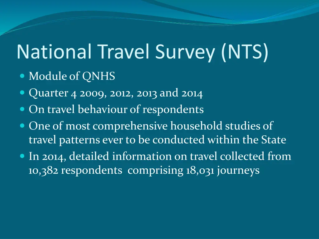 national travel survey nts