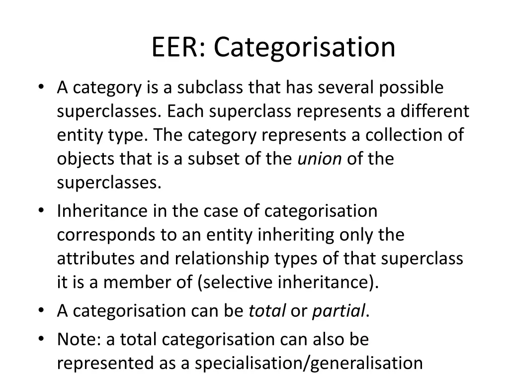 eer categorisation