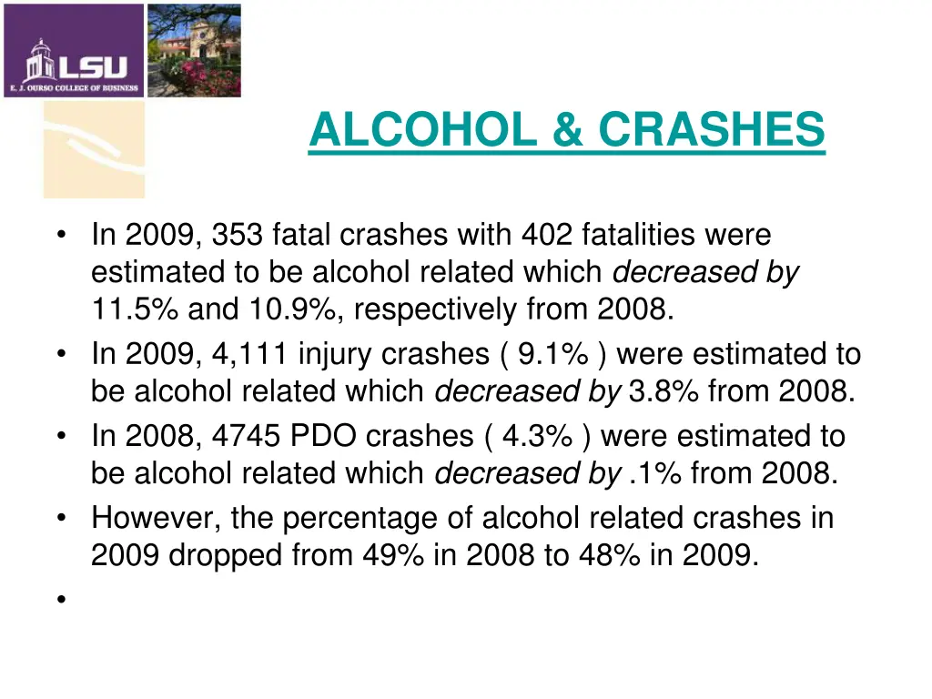 alcohol crashes