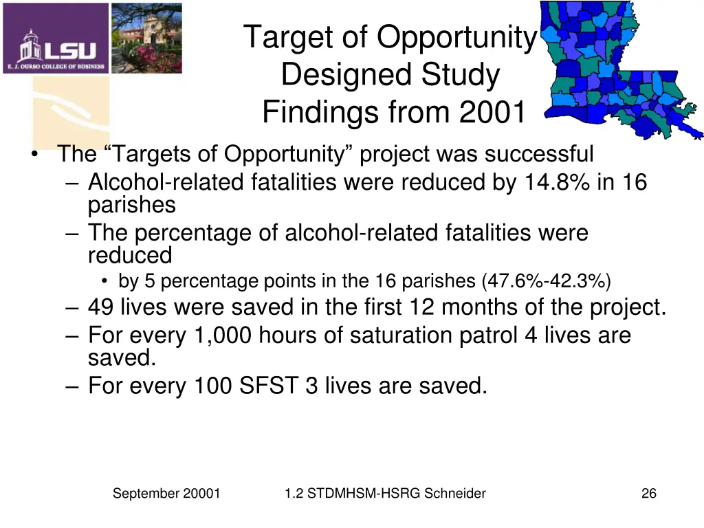 target of opportunity designed study findings