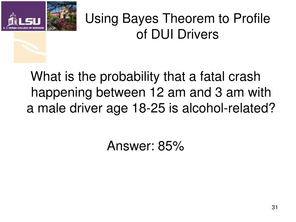 using bayes theorem to profile of dui drivers 1