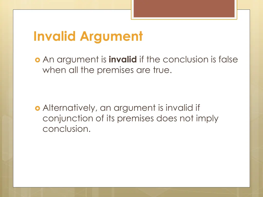 invalid argument