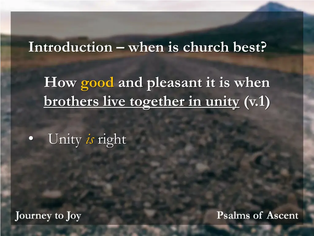 introduction when is church best 1