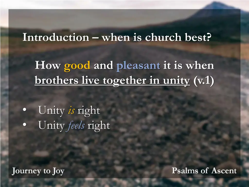 introduction when is church best 2